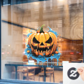 Halloween Splash-Kürbis Fensteraufkleber (Café-Fenster)