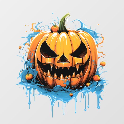 Halloween Splash-Kürbis Fensteraufkleber (Blatt)