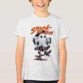 Halloween Spook Skateboard Moves White Ghost T-Shi Tri-Blend Shirt (Vorderseite)