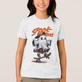 Halloween Spook Skateboard Moves White Ghost T-Shi Tri-Blend Shirt (Vorderseite)