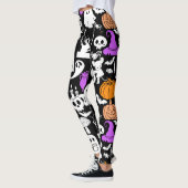 Halloween-Spookiness-Muster 01 Schwarze BG Leggings (Links)