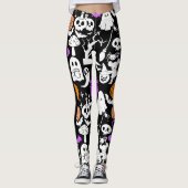 Halloween-Spookiness-Muster 01 Schwarze BG Leggings (Vorderseite)