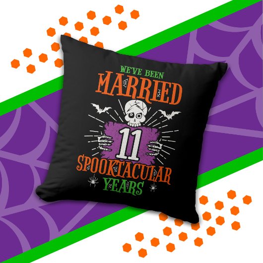 Halloween Spooktacular 11. Hochzeitstag Kissen