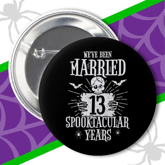 Halloween Spooktacular 13. Hochzeitstag Button