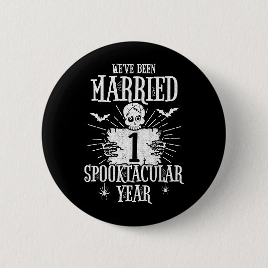 Halloween Spooktacular 1. Hochzeitstag Button (Vorderseite)