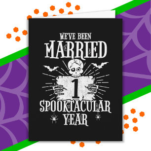 Halloween Spooktacular 1. Hochzeitstag Jubiläum Karte