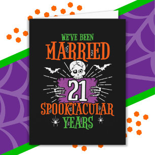 Halloween Spooktacular 21. Hochzeitstag Jubiläum Karte