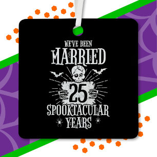 Halloween Spooktacular 25. Hochzeitstag Ornament Aus Metall