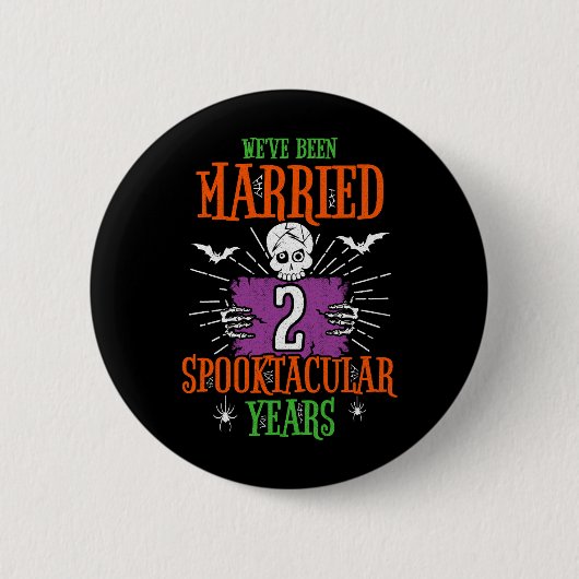 Halloween Spooktacular 2. Hochzeitstag Button (Vorderseite)