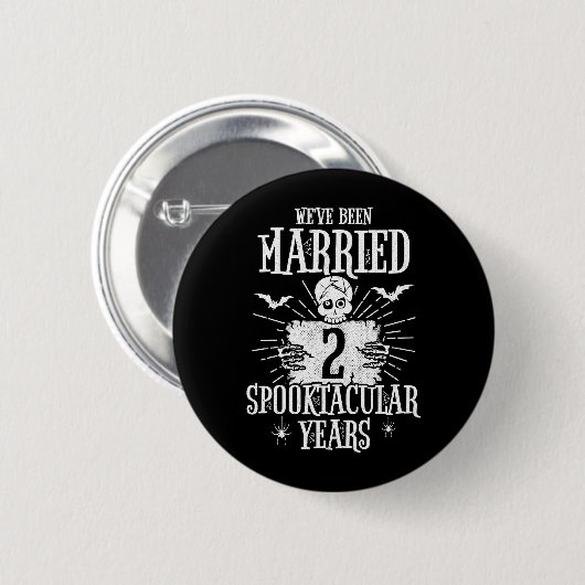 Halloween Spooktacular 2. Hochzeitstag Button (Vorne & Hinten)