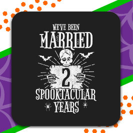 Halloween Spooktacular 2. Hochzeitstag Quadratischer Aufkleber
