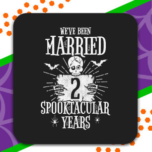 Halloween Spooktacular 2. Hochzeitstag Quadratischer Aufkleber