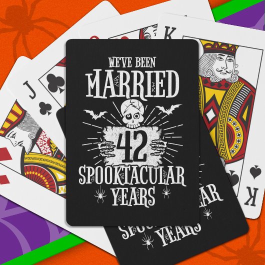 Halloween Spooktacular 42. Hochzeitstag Spielkarten