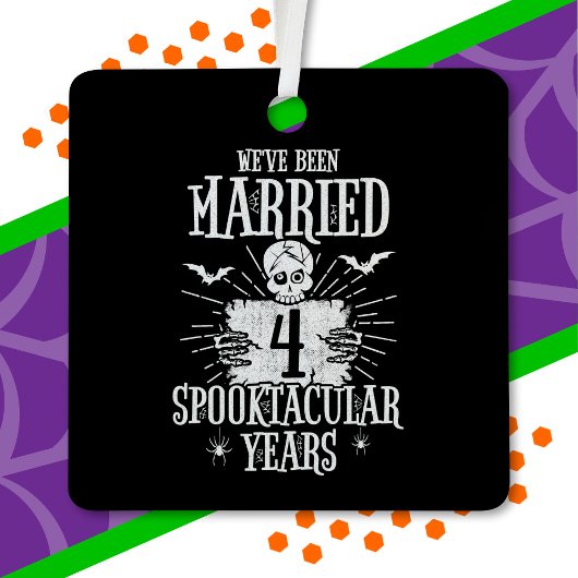 Halloween Spooktacular 4. Hochzeitstag Ornament Aus Metall