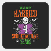 Halloween Spooktacular 4. Hochzeitstag Quadratischer Aufkleber (Vorderseite)