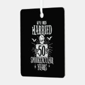 Halloween Spooktacular 50. Hochzeitstag Ornament Aus Metall (Vorderseite links)