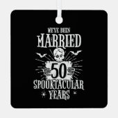 Halloween Spooktacular 50. Hochzeitstag Ornament Aus Metall (Rückseite)