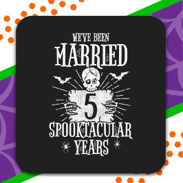Halloween Spooktacular 5. Hochzeitstag Quadratischer Aufkleber