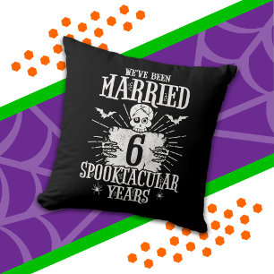 Halloween Spooktacular 6. Hochzeitstag-Jubiläum Kissen