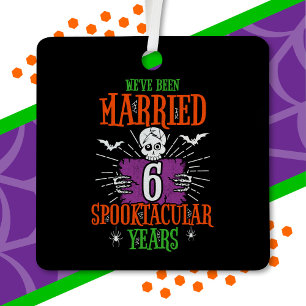 Halloween Spooktacular 6. Hochzeitstag Jubiläum Ornament Aus Metall