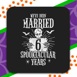 Halloween Spooktacular 6. Hochzeitstag Quadratischer Aufkleber