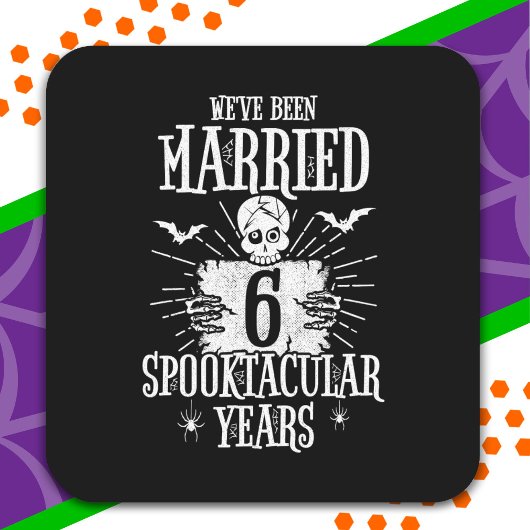 Halloween Spooktacular 6. Hochzeitstag Quadratischer Aufkleber