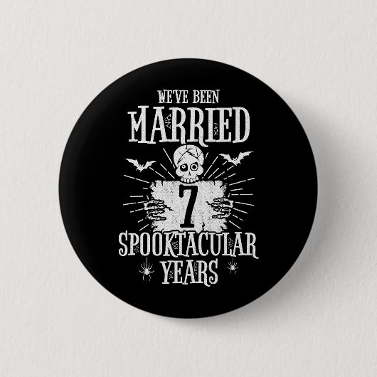 Halloween Spooktacular 7. Hochzeitstag Button (Vorderseite)