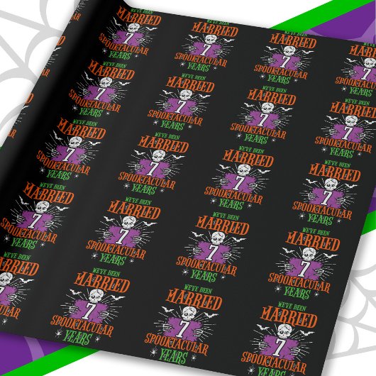Halloween Spooktacular 7. Hochzeitstag Geschenkpapier
