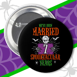 Halloween Spooktacular 7. Hochzeitstag Jubiläum Button