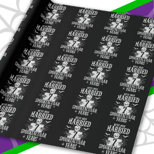 Halloween Spooktacular 7. Hochzeitstag Jubiläum Geschenkpapier
