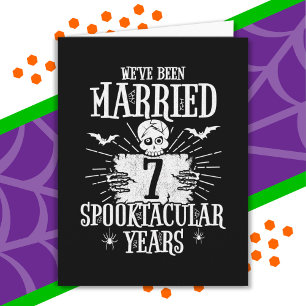 Halloween Spooktacular 7. Hochzeitstag Jubiläum Karte