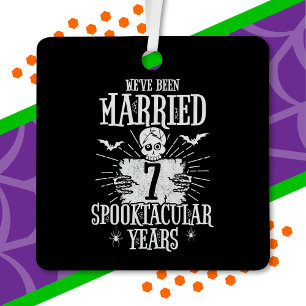 Halloween Spooktacular 7. Hochzeitstag Jubiläum Ornament Aus Metall