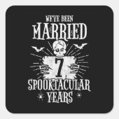 Halloween Spooktacular 7. Hochzeitstag Quadratischer Aufkleber (Vorderseite)