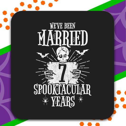Halloween Spooktacular 7. Hochzeitstag Quadratischer Aufkleber