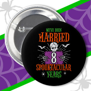 Halloween Spooktacular 8. Hochzeitstag Jubiläum Button