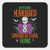 Halloween Spooktacular 8. Hochzeitstag Quadratischer Aufkleber (Vorderseite)