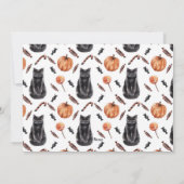 Halloween Spooktacular Black Cat auf dem Schädel Einladung (Rückseite)