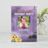 Halloween Spooktacular Foto Geburtstagsparty Einladung (Stehend Vorderseite)