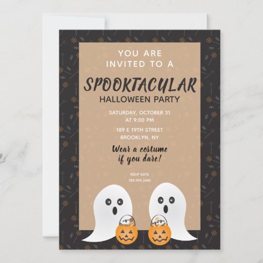 Halloween Spooktacular Geistertrick oder Behandlun Einladung (Vorderseite)
