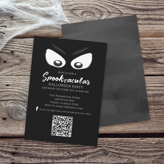 Halloween Spooktacular Ghost QR Code Social Media Einladung