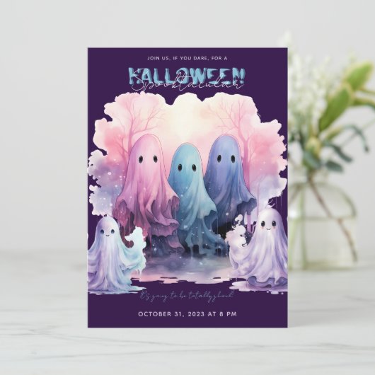 Halloween Spooktacular Ghouls Party Einladung (Stehend Vorderseite)