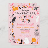 Halloween Spooktacular Girl Geburtstag Einladung (Vorne/Hinten)
