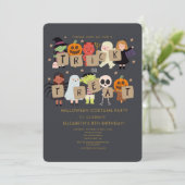 Halloween Spooktacular Kostüm Geburtstagsparty Einladung (Stehend Vorderseite)