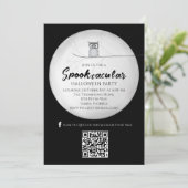 Halloween Spooktacular Owl QR Code Social Media Einladung (Stehend Vorderseite)