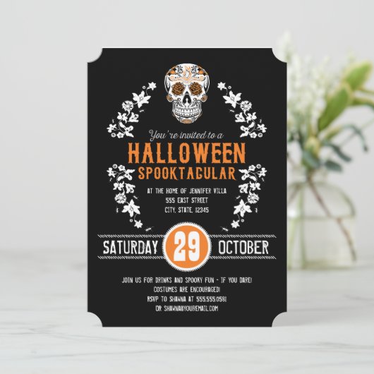 Halloween Spooktacular-Party Einladungen (Stehend Vorderseite)