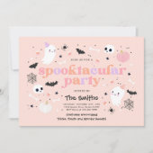 Halloween Spooktacular Party Niedlich Pink Ghost Einladung (Vorderseite)