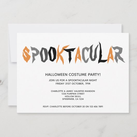 Halloween Spooktacular Party Streifenmuster Einladung (Vorderseite)