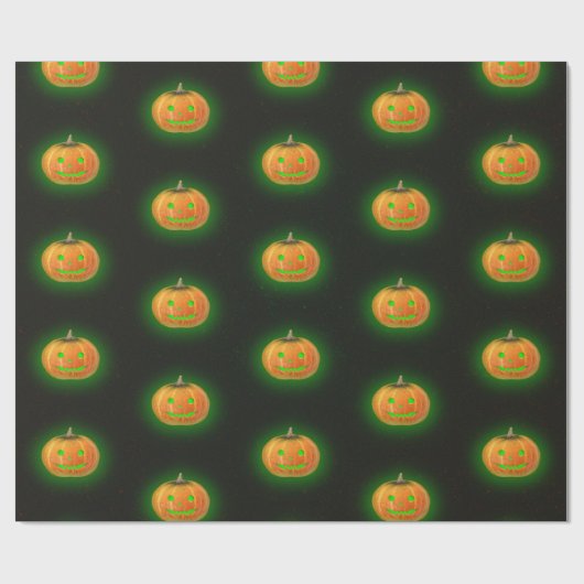 Halloween Spooktacular Pumpkin Lmile Pattern Geschenkpapier (Flach)