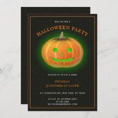 Halloween Spooktacular Pumpkin Smile Grunge Einladung (Vorne/Hinten)