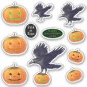 Halloween Spooktacular Pumpkins und Ravens Aufkleber (Vorderseite)
